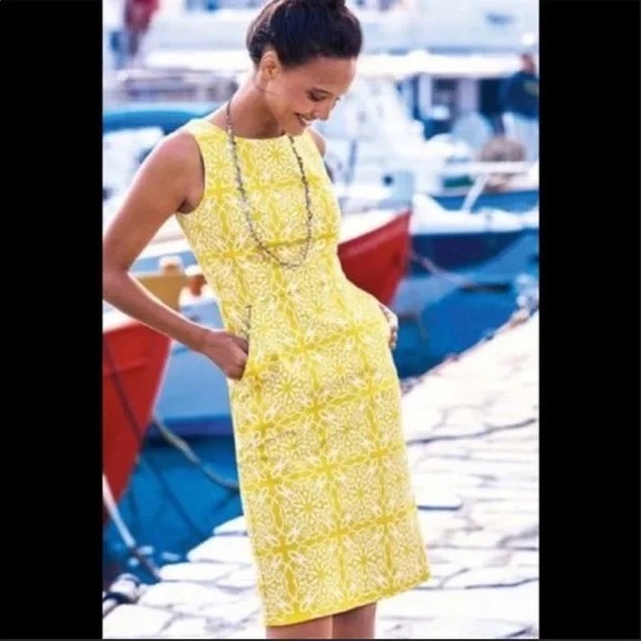 Boden Dresses & Skirts - Boden NWOT Talia Sheath dress size 10R Floral Paisley Cotton Textured Career